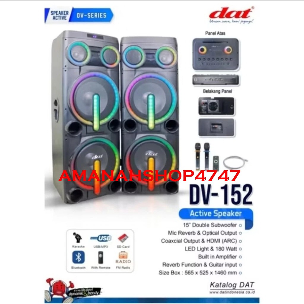 Speaker aktif pasif dat 15 inch dv152 karaoke bluetooth dv 152 aktiv pasiv