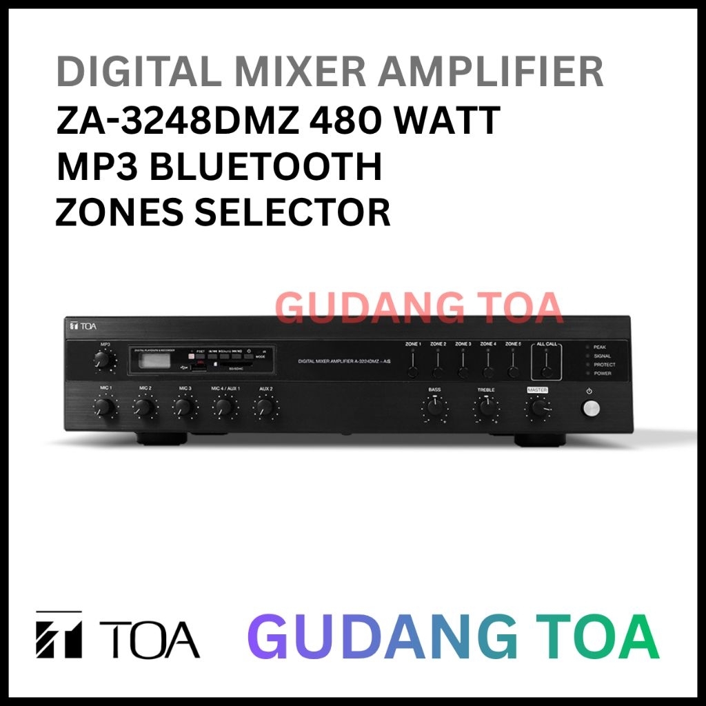 ZA-3248DMZ DIGITAL POWER MIXER AMPLIFIER TOA ZA-3248DMZ AMPLI BLUETOOTH + 5 ZONE SELECTOR ZA 3248 48