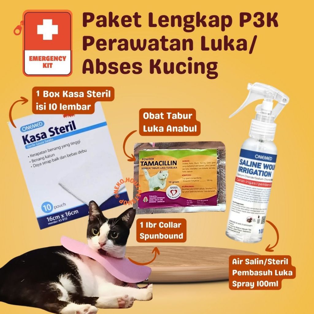 [ Bisa INSTANT/SAMEDAY ] Paket Obat Perawatan Luka Kucing Obat Luka Kucing Obat Abses Kucing Obat Ta