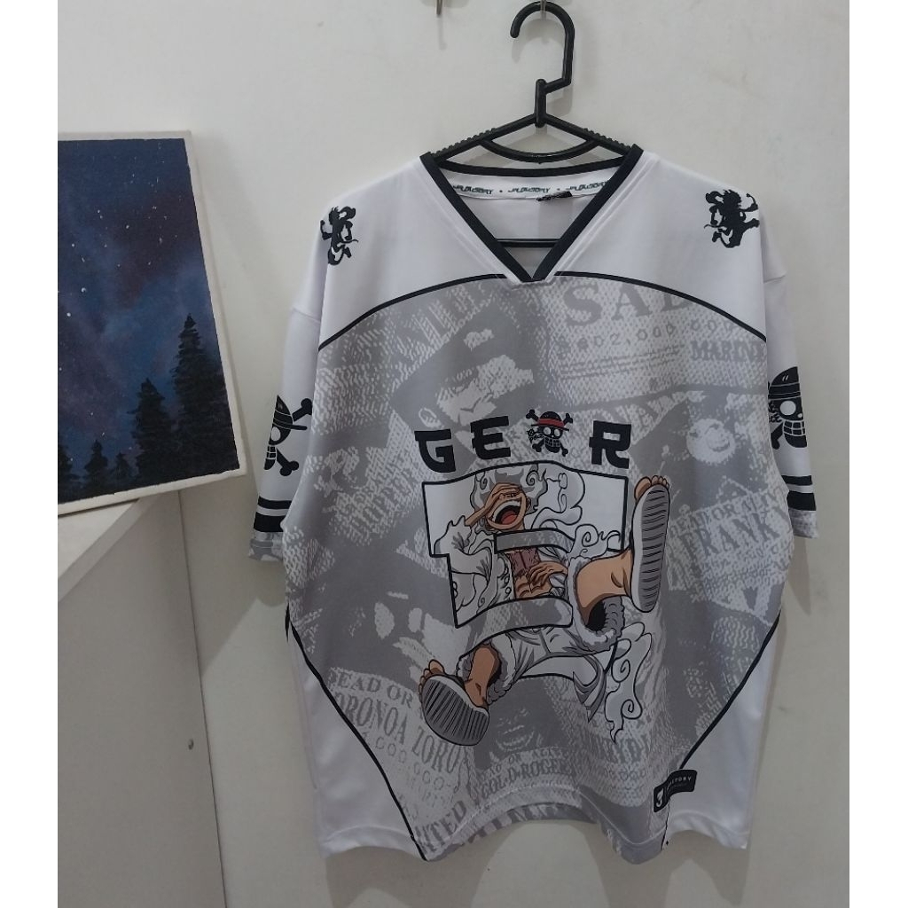 [ Preloved Like New ] Baju Premium Jersey Tebal Anime AOP Brand