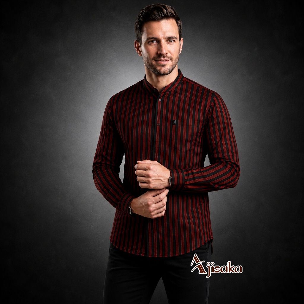 Baju Lurik Jawa Pria Modern Premium | Kemeja Lurik Dewasa Lengan Panjang Pendek Elegan