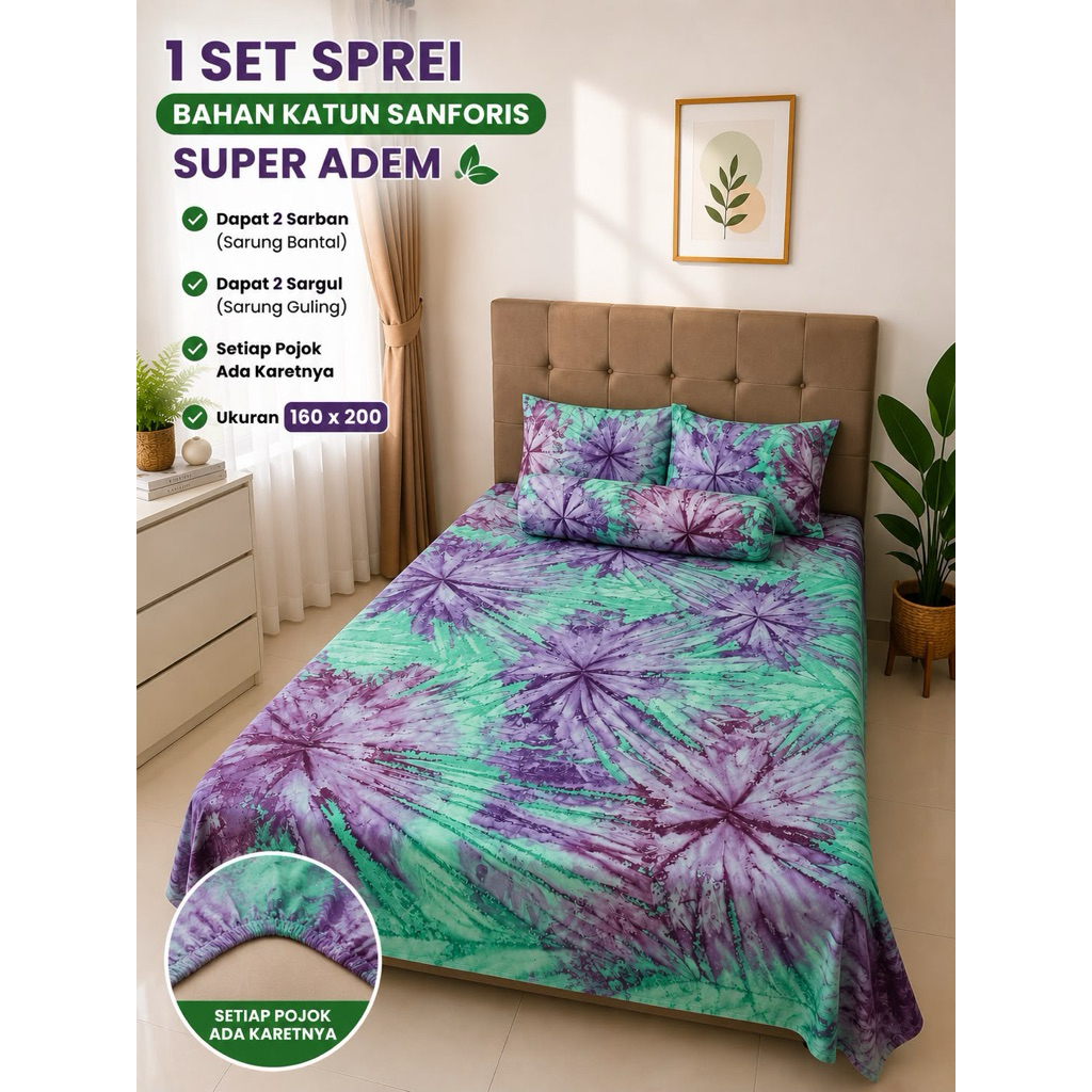 Sprei Lukis Bali / Sprei Bali / Sprei Adem 160 x 200