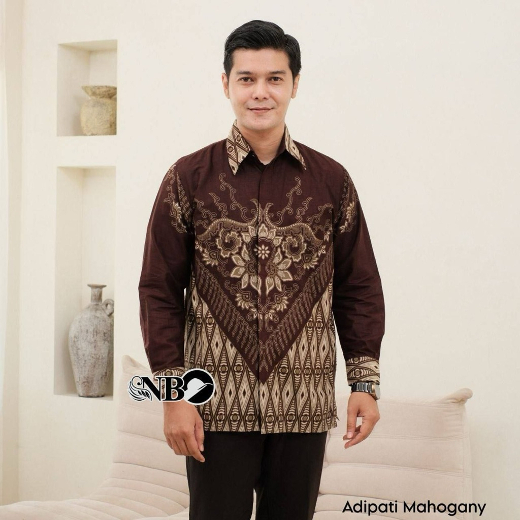 Kemeja batik adipati mahagoni