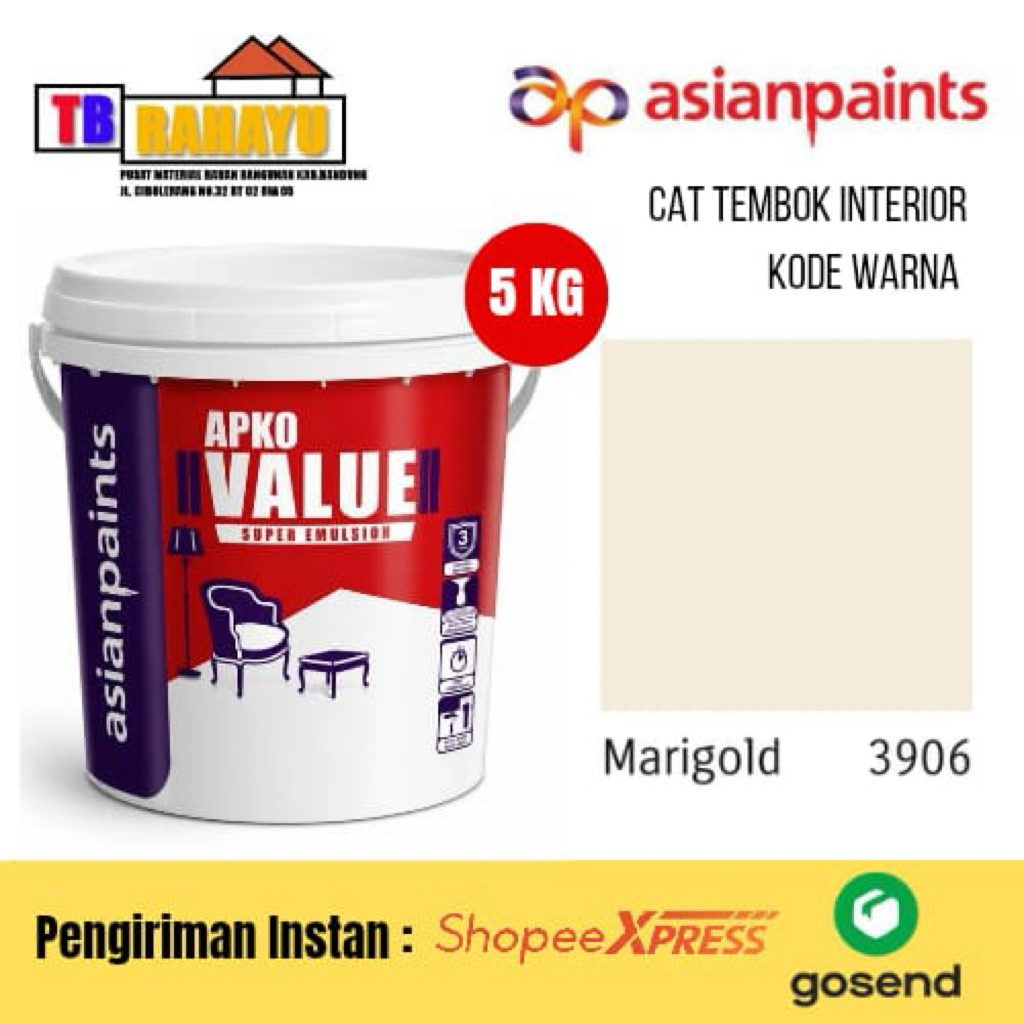 Cat Tembok Apko Value Asian Paints Super Kental , Apko Value Super Emulsion 3906 Marigold Asian Pain