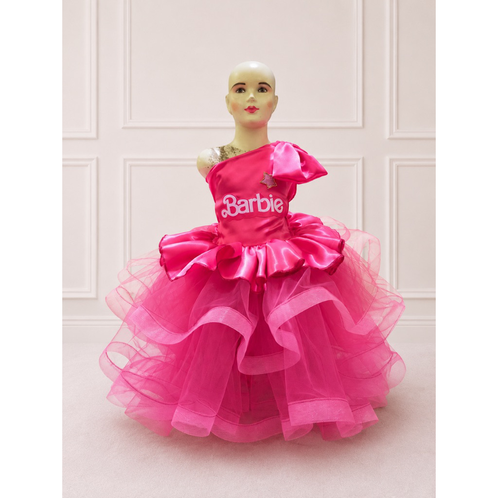 Gaun anak tema barbie baju barbie baju anak cewek barbie baju custom barbie free bando realpict