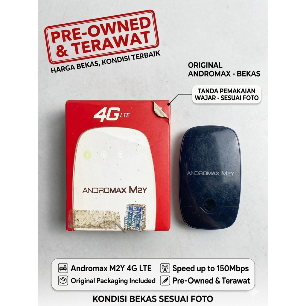 Modem WiFi Andromax M2Y 4G LTE - Bekas / Preloved Kondisi Normal