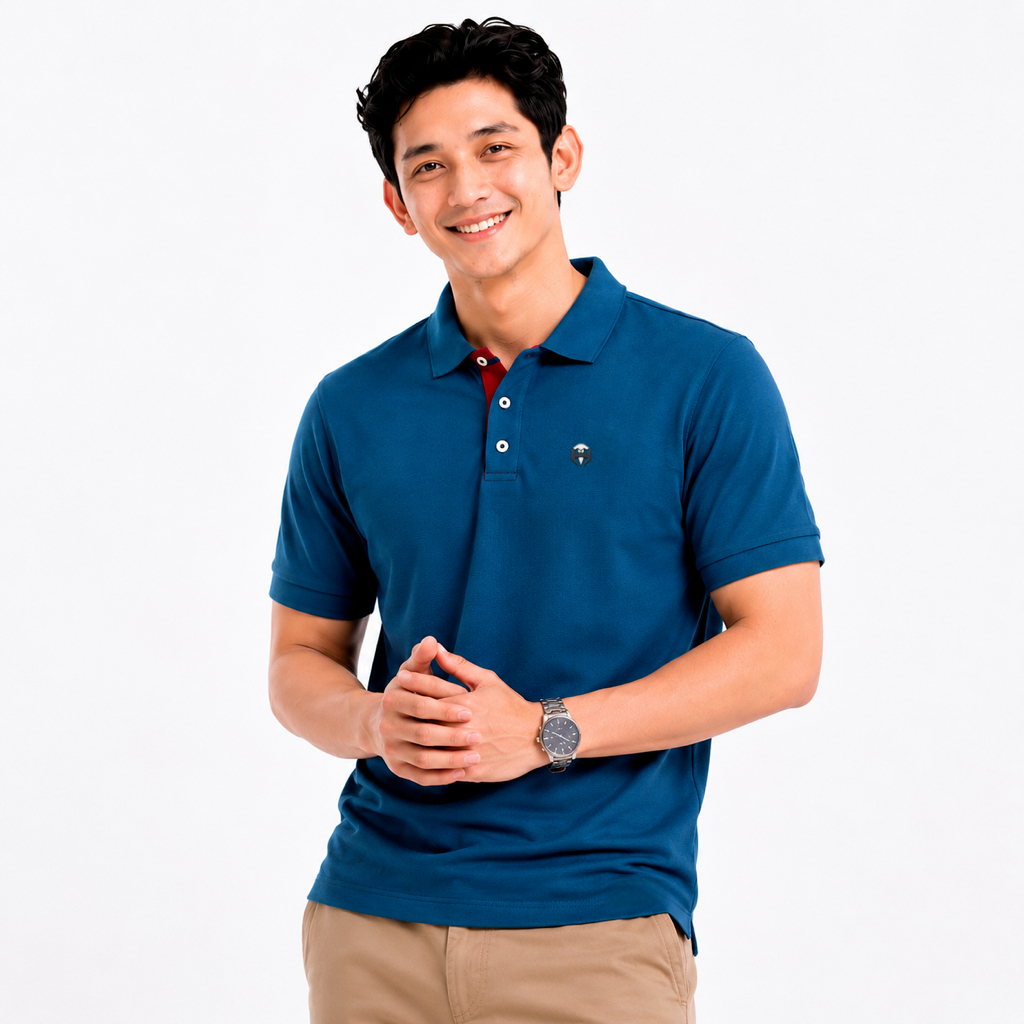 Polo Shirt Pola Warna Premium Kaos kerah Polo Pria Lengan Pendek Kerah