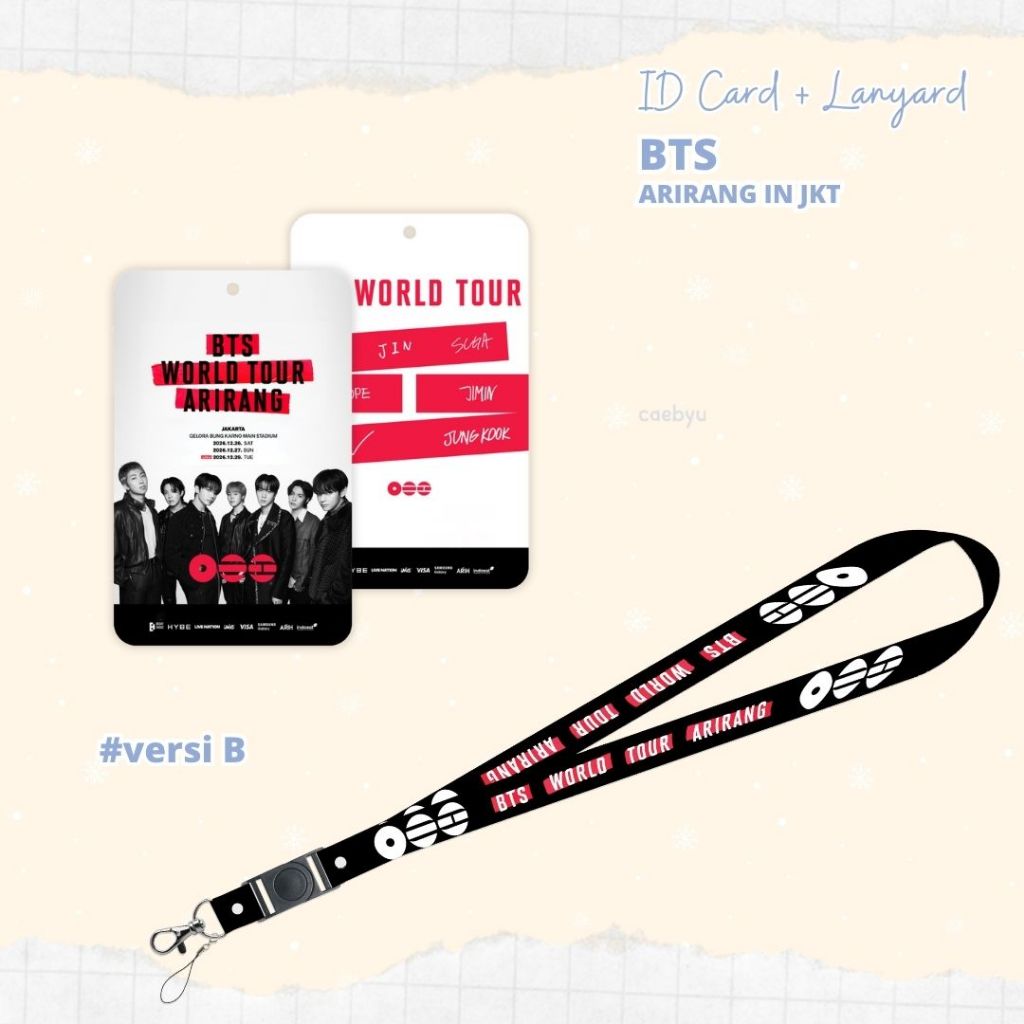 READY STOCK ID Card + Lanyard BTS ARIRANG versi B in Jakarta Kpop world tour Konser JKT Indonesia IN