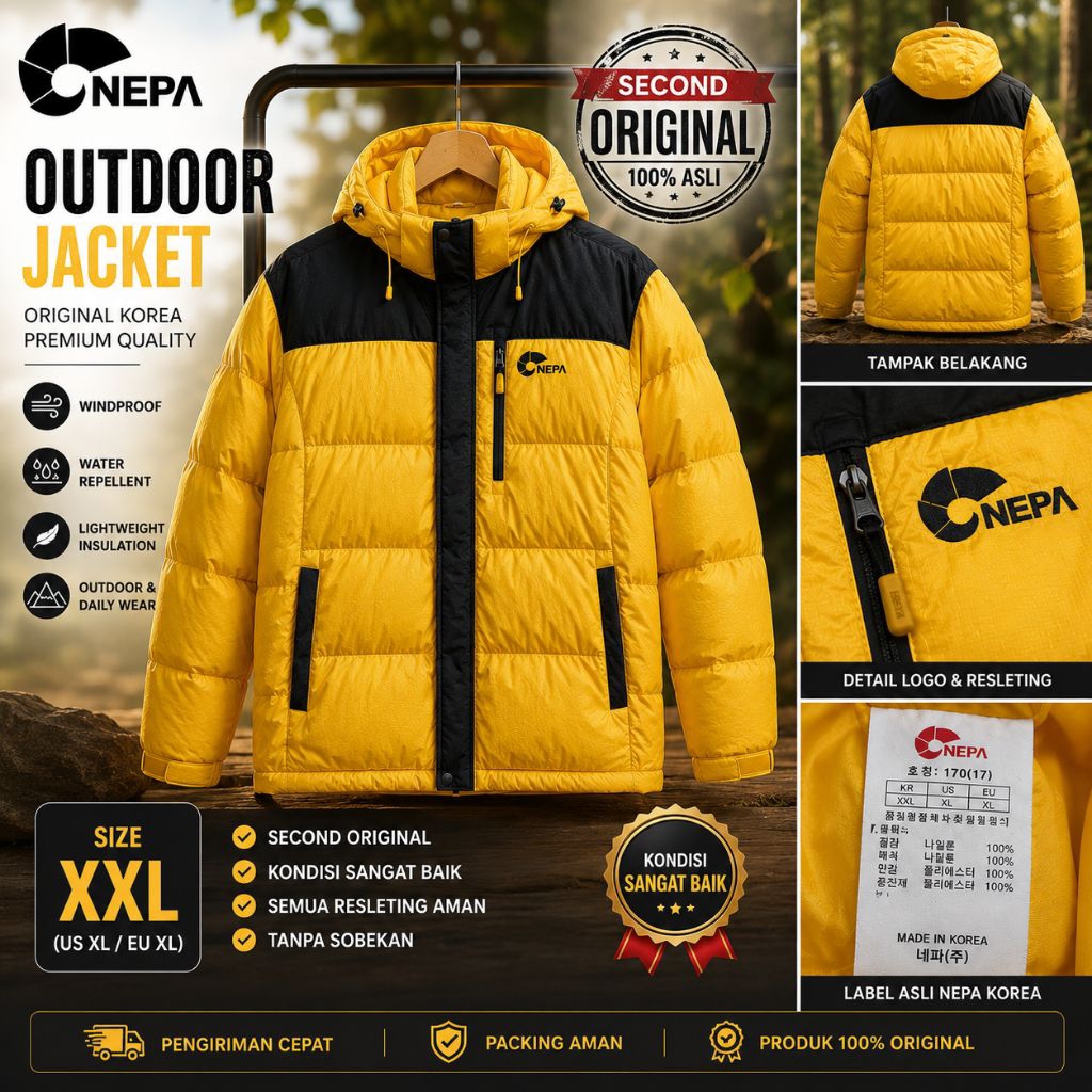 Jaket Gunung NEPA Korea Puffer Jacket XXL Second Original