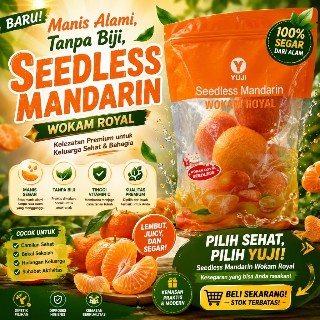 Jeruk Wokam Mandarin Yuji seedles super manis tanpa biji spesial bag pack