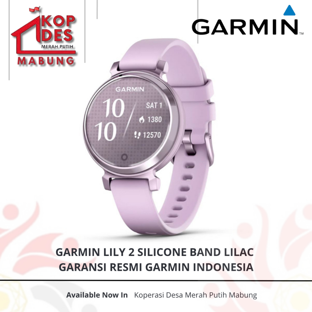 Garmin Lily 2 Silicone Band Lilac Smartwatch - Garansi Resmi Garmin Indonesia
