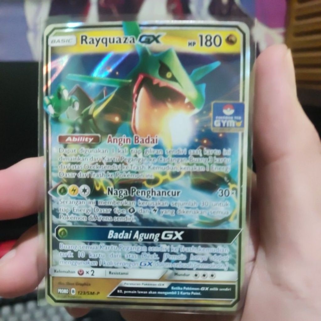 Rayquaza GX foil promo GYM kartu pokemon tcg indo
