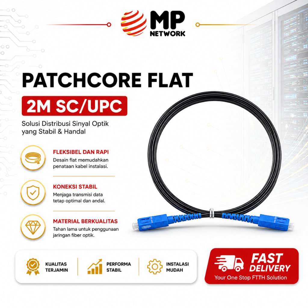 Patchcord Flat SC/UPC - Patchcord Gepeng - Patchcord Outdoor 2m - MP Network