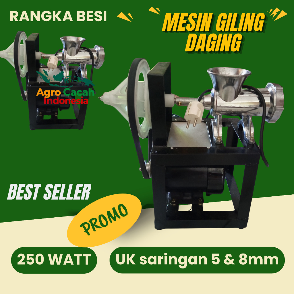 Gilingan Daging Listrik Serbaguna 250 Watt Dinamo 1/4 HP Cocok Usaha Bakso