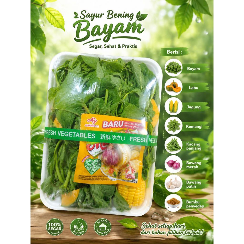 sayur bening paket/sayur pack bening bayam