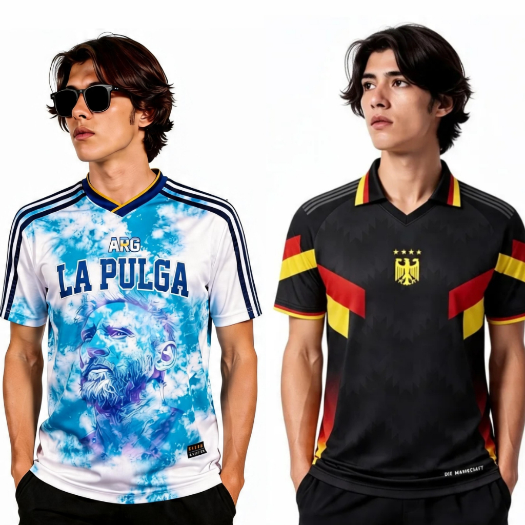 Jersey Jerman / Argentina Retro Size Dewasa & Anak Baju Argentina Jerman Custom Nama