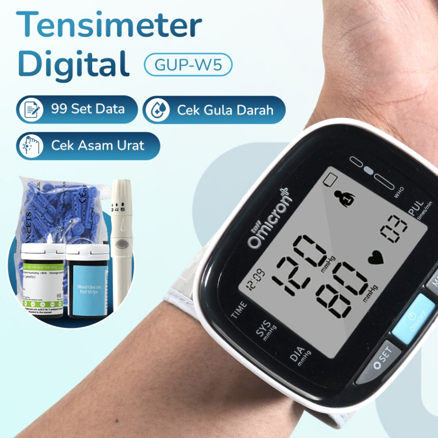 Tensimeter Digital Pengukur Tekanan Darah Gula Darah 3in1
