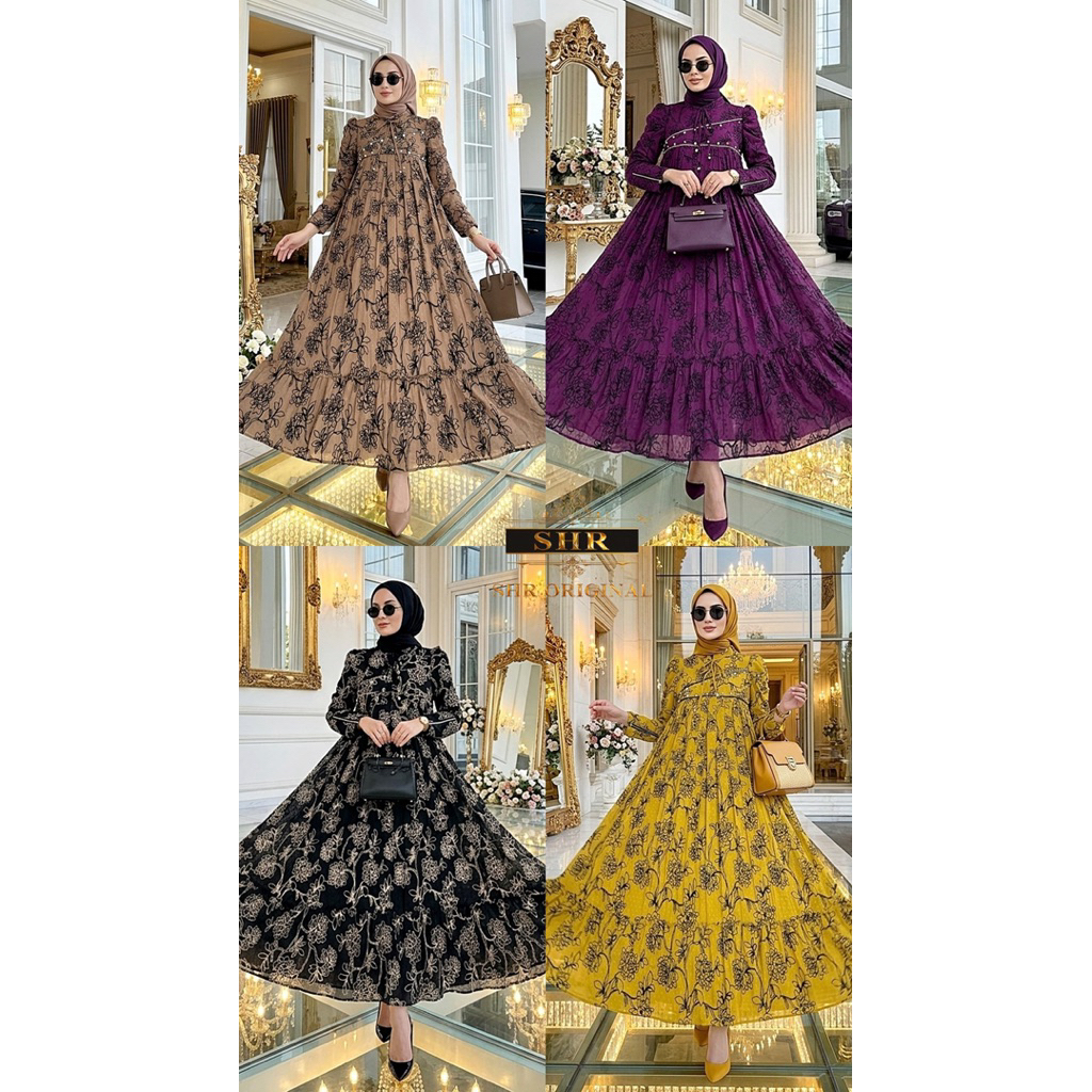 “BY SHR ORI NEW” READY MIDI DRESS HALU CERUTY BORDIR BY SHR ORI