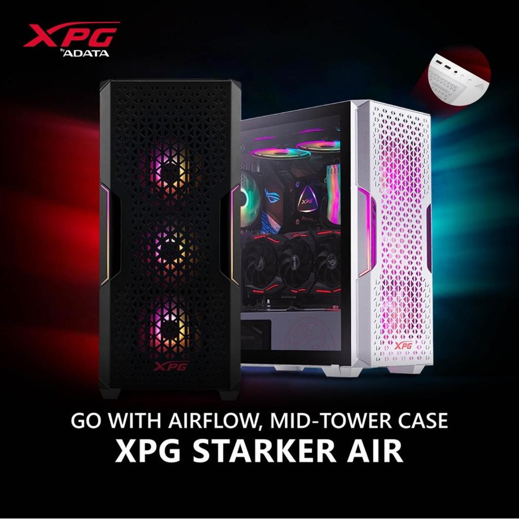 ADATA XPG Starkerair Case  | Black / White | Casing Gaming Starker Air