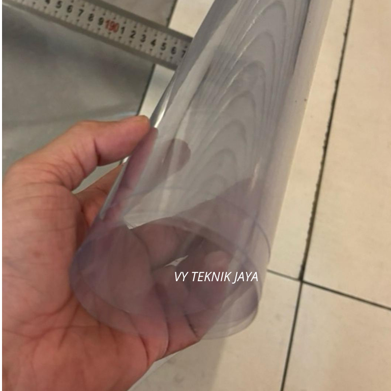 Plastik Mika Kaku 0,25mm x 70 cm x 1 meter / Plastik Mika Transparan / Rigid PVC Transparan