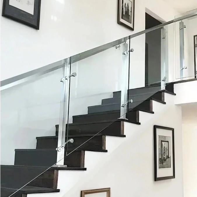 Railing Tangga Kaca Hollow 85cm Railing Tangga Stainless Tiang Sus 304