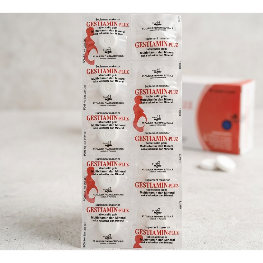 Gestiamin Pluz Segel Per Strip Isi 10 Tablet '' ECER " - Vitamin Suplemen Ibu Hamil & Menyusui Origi
