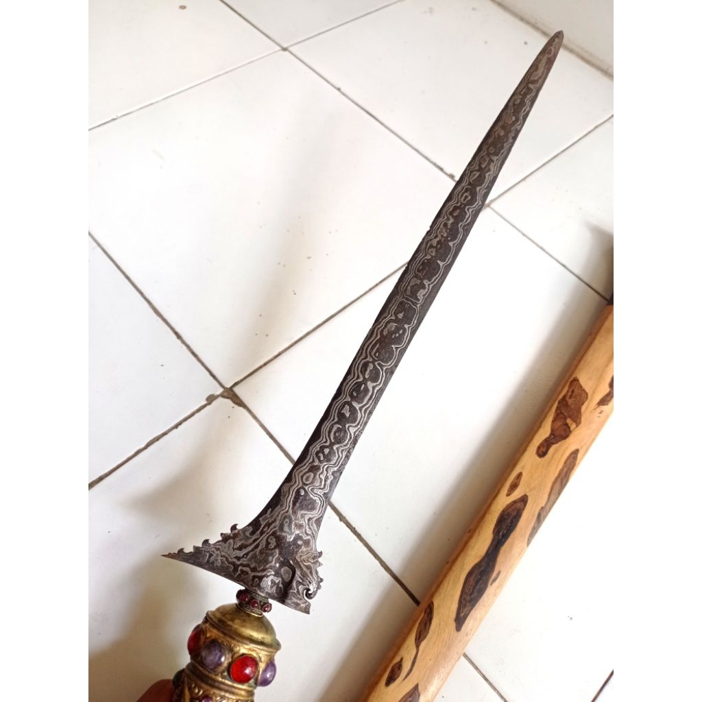 Keris Bali kuno pamor rantai Panjang bilah 43cm k rga