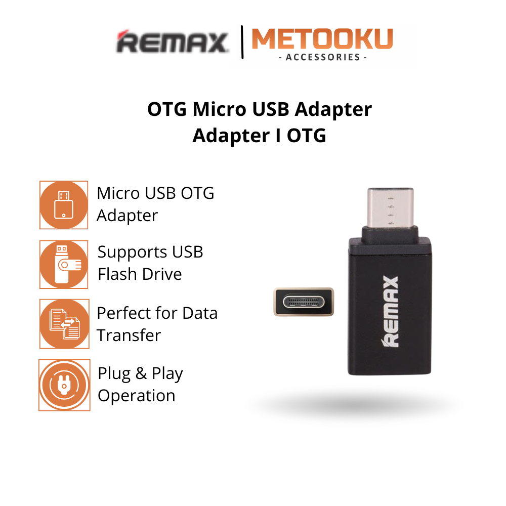 REMAX Micro USB OTG Adapter Flashdisk ke HP Converter Konektor Handphone To Flashdisk