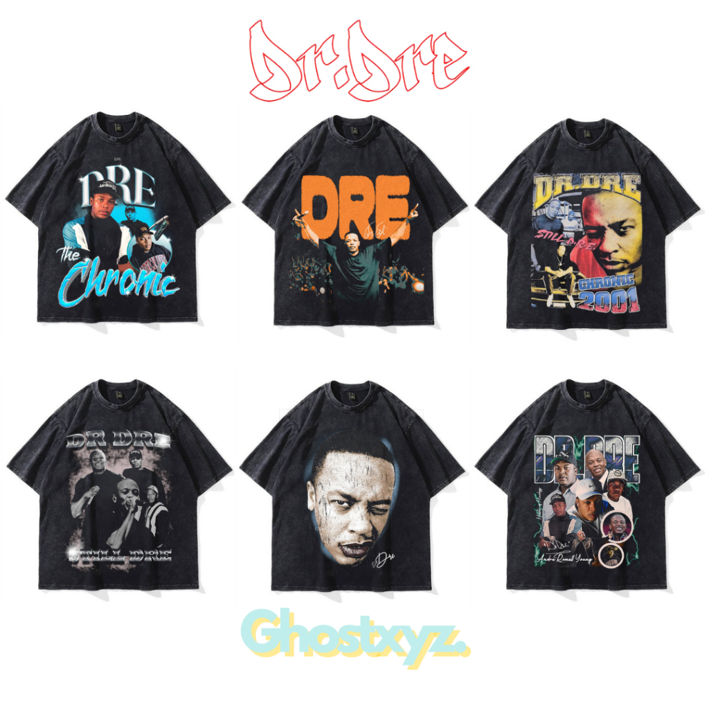 Ghostxyz T-Shirt Dr Dre Wash Oversize Vintage Tee Baju Kaos