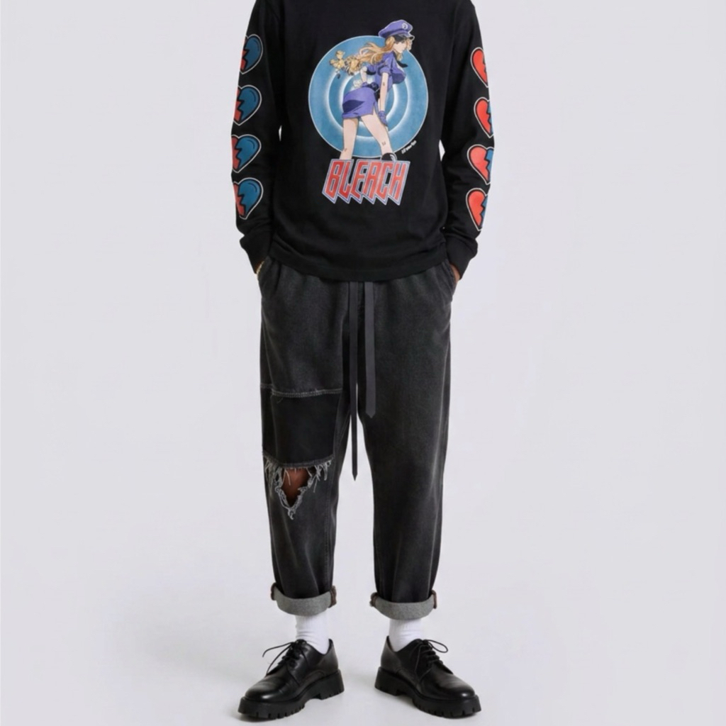Bleach | Kaos Longsleeve Anime Bootleg by Hanami Boots rilisan 2023 | Black Color
