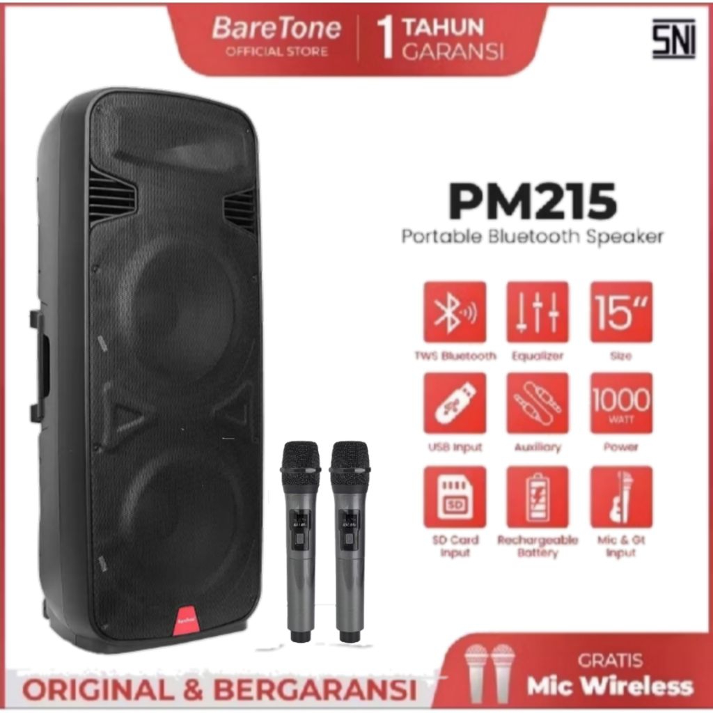 Speaker aktif baretone pm215 speaker portable baretone pm 215