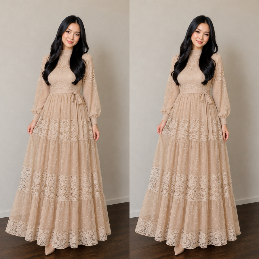 Jumbo Ready Xxl | Gamis Nadira Tille Brokat Cornelli | Gamis Maxy Mayung Remaja Wanita Anak Pesta Me