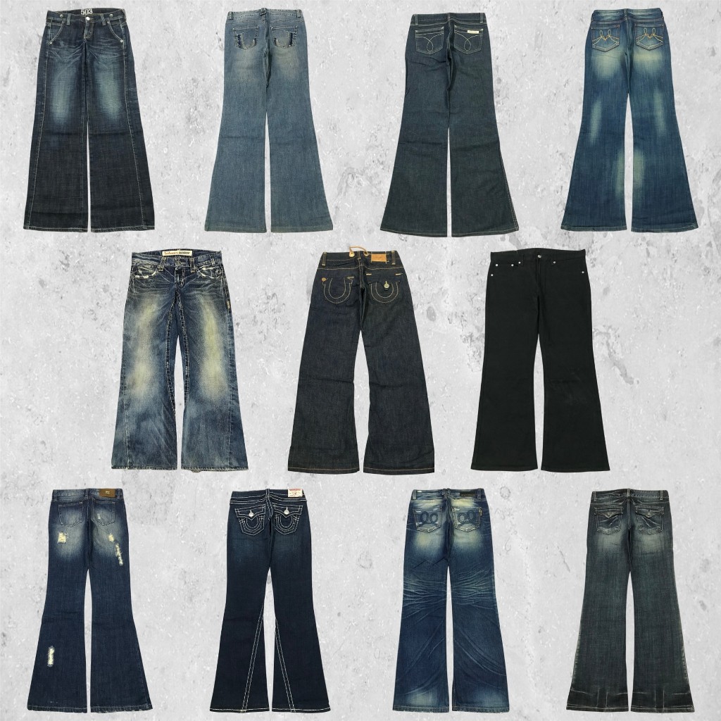 Celana Jeans Cutbray Bootcut Flare Y2K