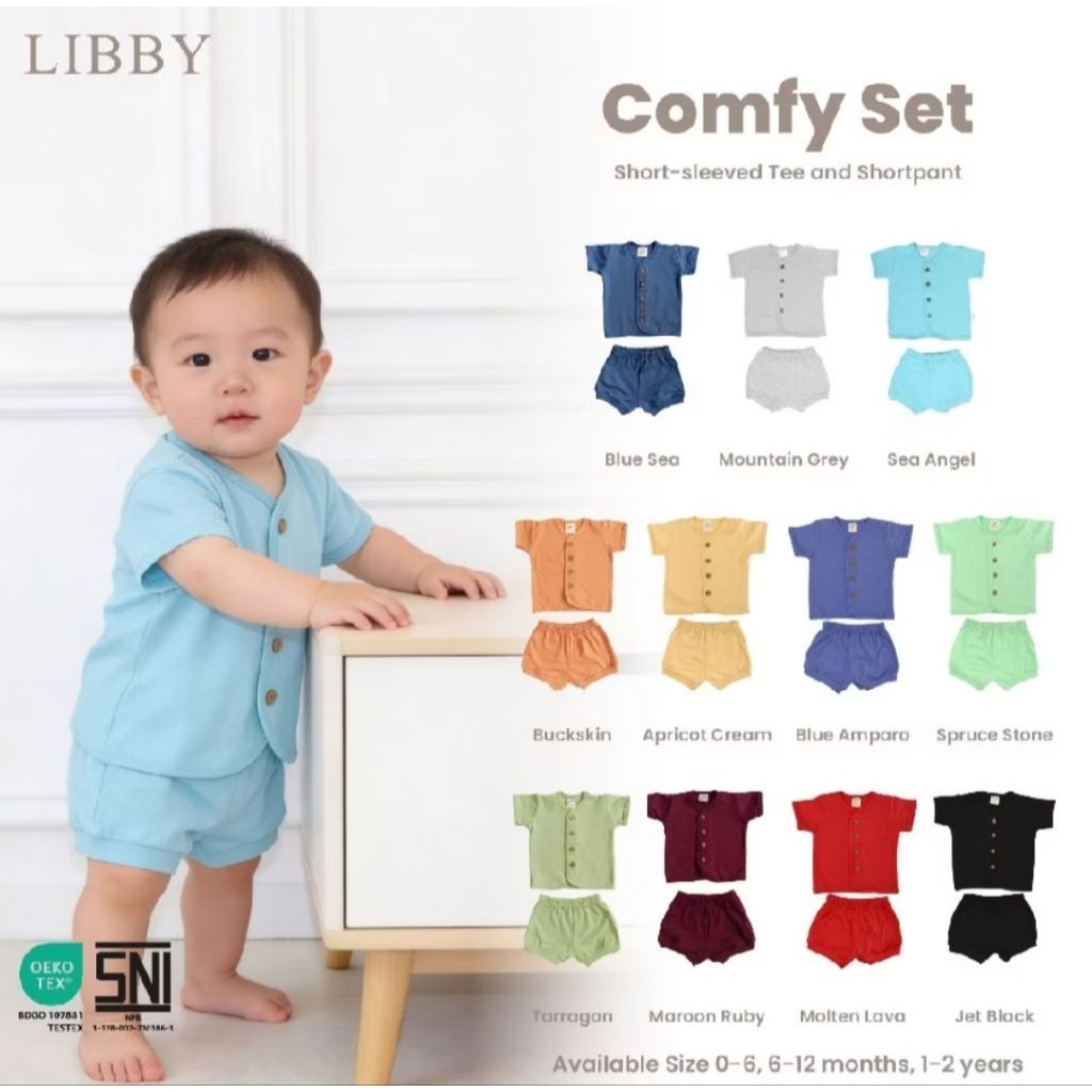 LIBBY | LIBBY SET PENDEK COMFY | SETELAN PENDEK BAYI DAN ANAK