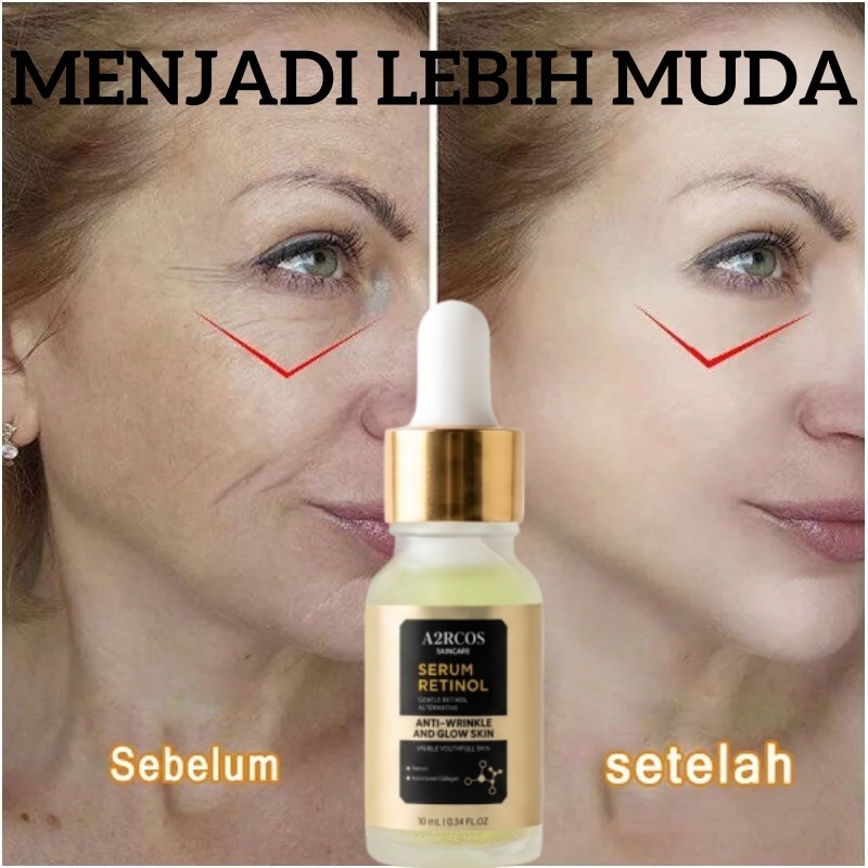 A2RCOS-Retinol Repairing Essence Serum Wajah Anti Aging Retinol Niacinamide Menyamarkan Garis Halus 