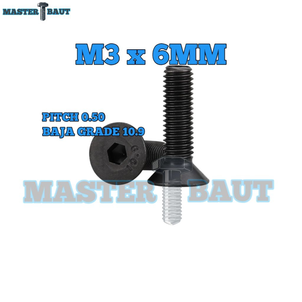 Verseng L M3 x 6MM Baja 10.9 / Countersunk / JF L Baja