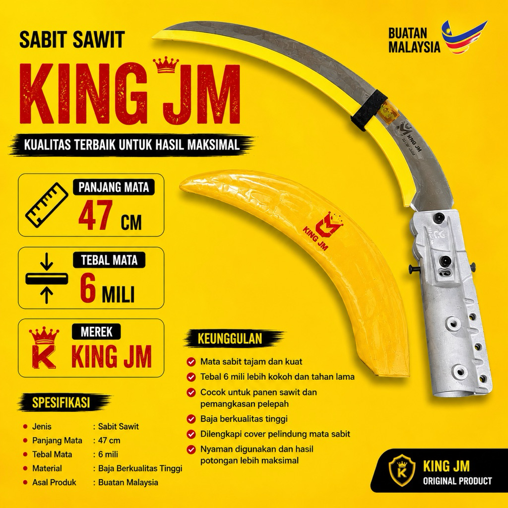 Egrek Sabit Sawit King Jm Original - Alat panen pokok sawit original buatan Malaysia