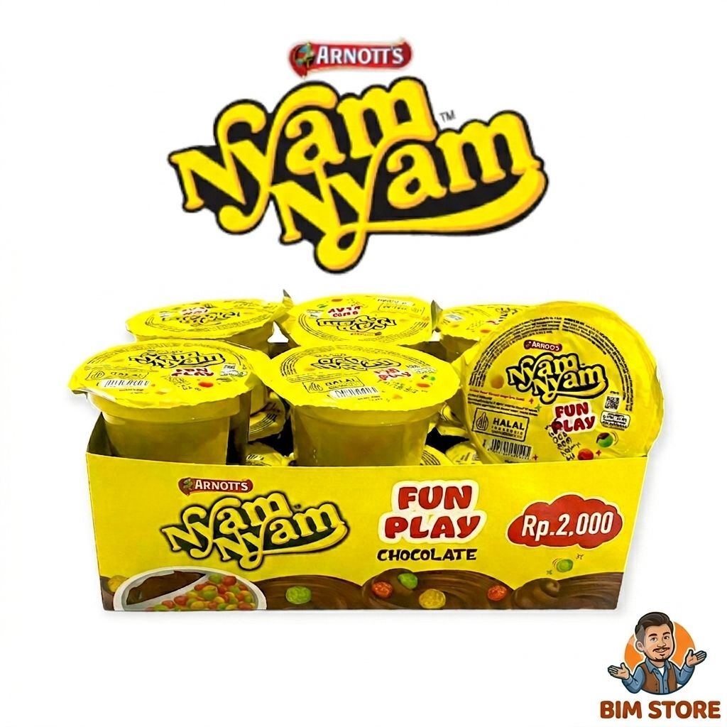 Nyamnyam Fun Play Nyamnyam Bubble Puff Nyamnyam Rasa Coklat 1 box isi 12 cup
