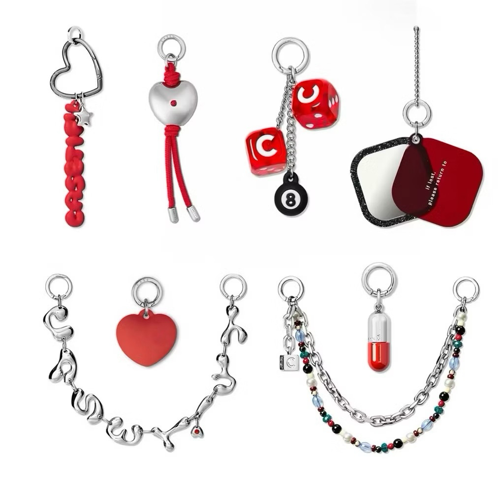 Casetify Gantungan Hp Chain Charm Handgrip Love Heart Star Cherry  Premium Phone Strap Accessories H