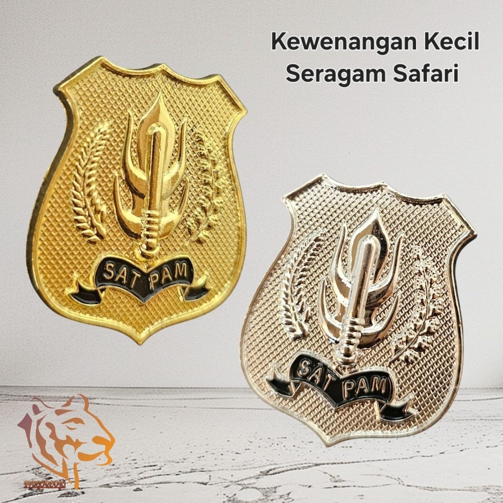 Pin Kewenangan Satpam Security Kecil Safari Terbaru Gold Istimewa