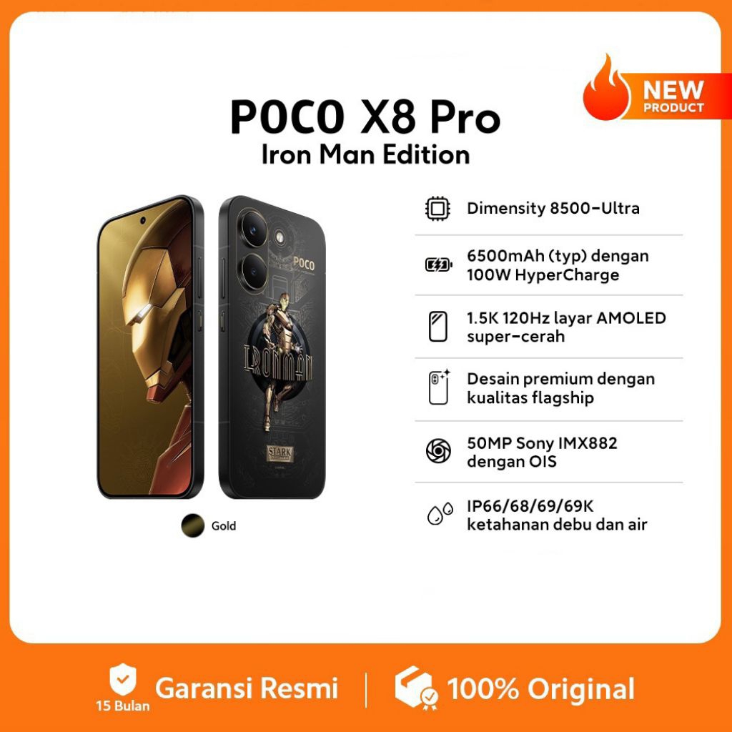 POCO X8 Pro 12/512GB [Iron Man Edition] Garansi Resmi