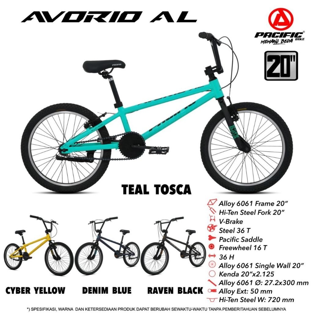 SEPEDA BMX PACIFIC AVORIO AL 20" FREAM ALLOY 6061