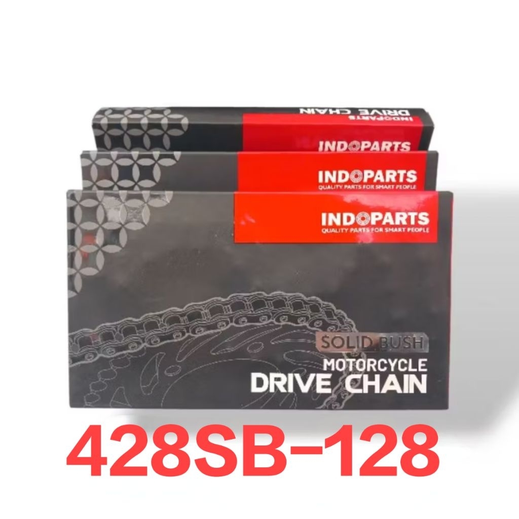 DRIVE CHAIN / RANTAI RODA UNIVERSAL INDOPARTS 420SB-128 SOLID BUSH KUAT & AWET GARANSI 100% ORIGINAL