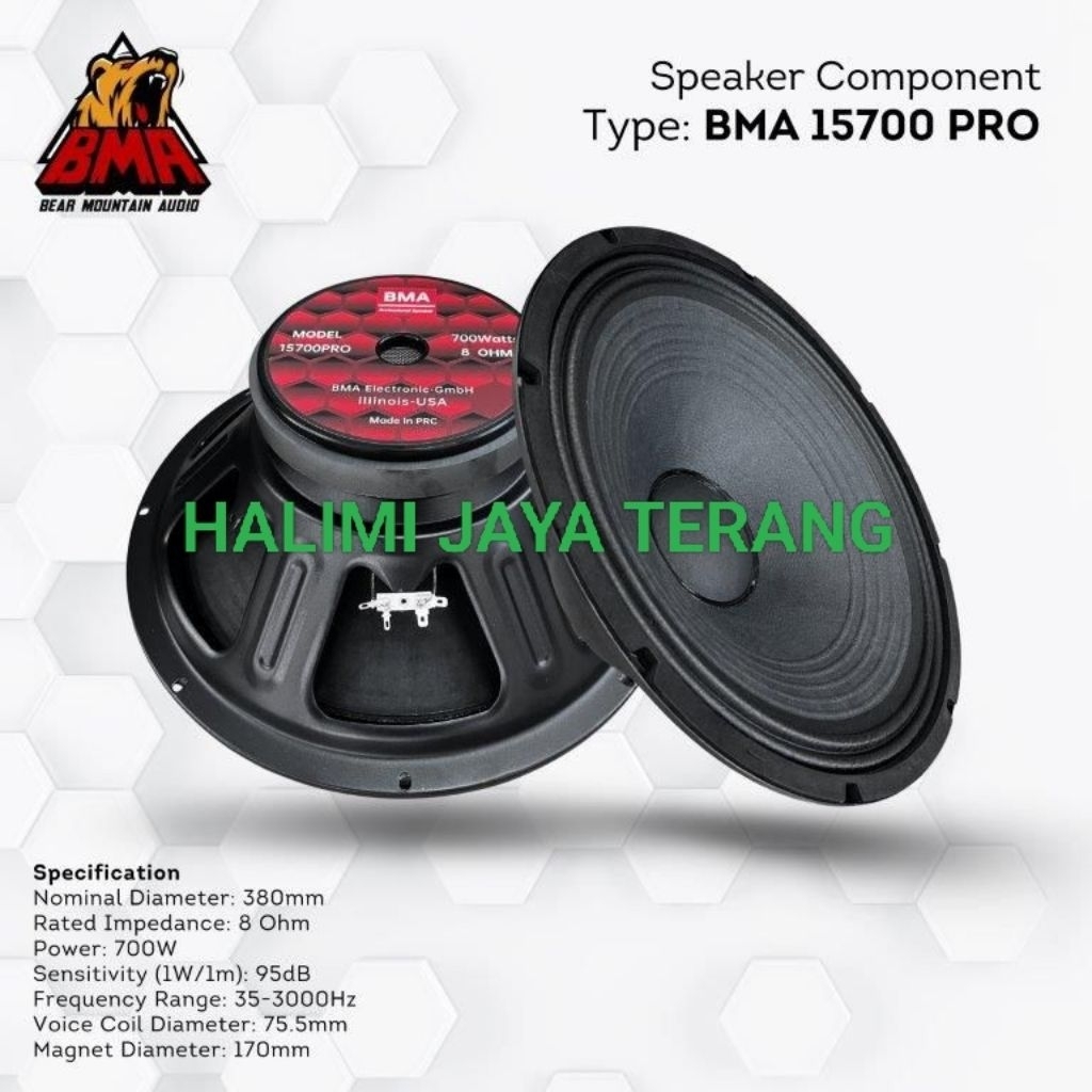 SPEAKER 15 INCH BMA 15700 SPEAKER LOW SUBWOOFER