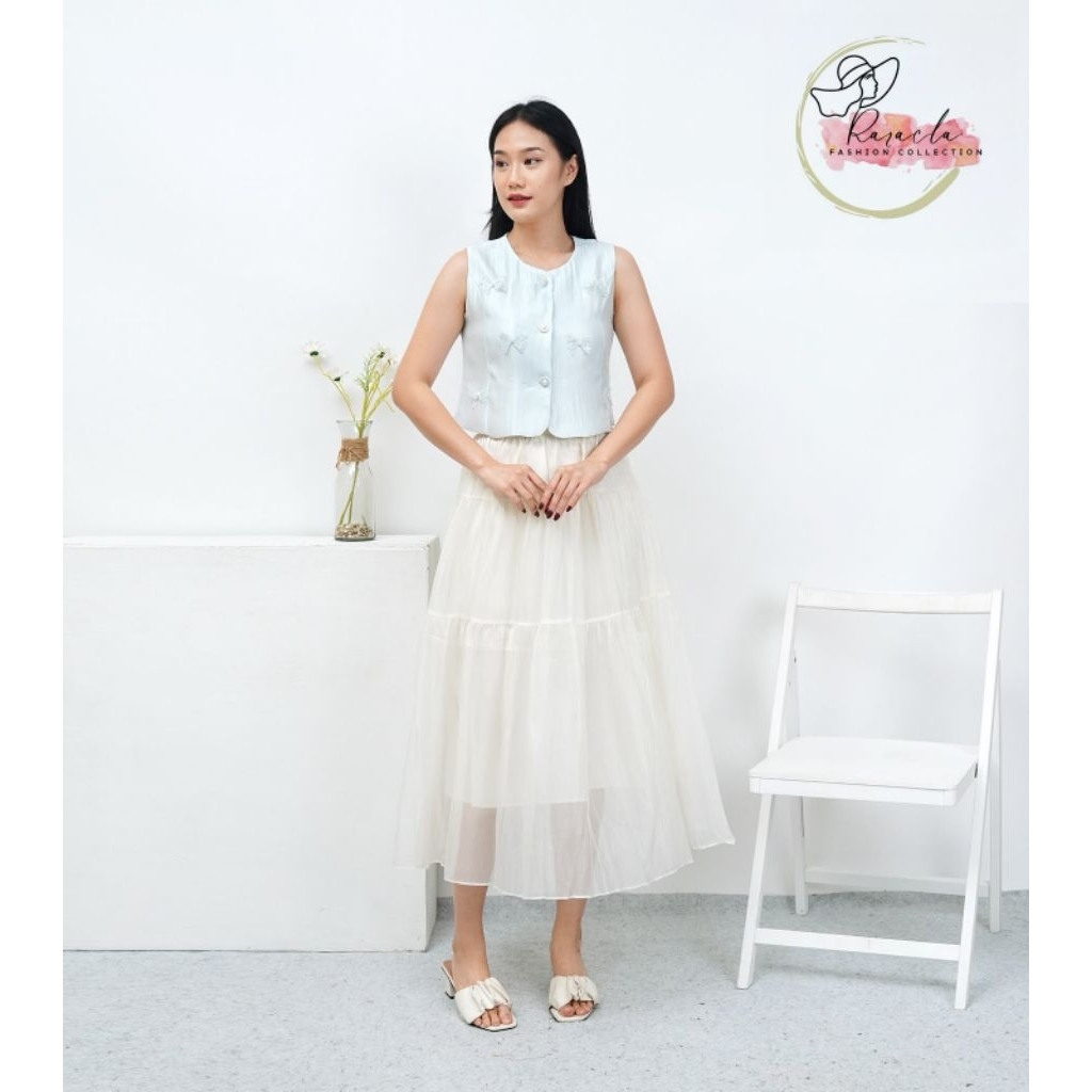 Raracla - Oneset Set Blazer Top Slevless dan Rok Tutu panjang Skirt