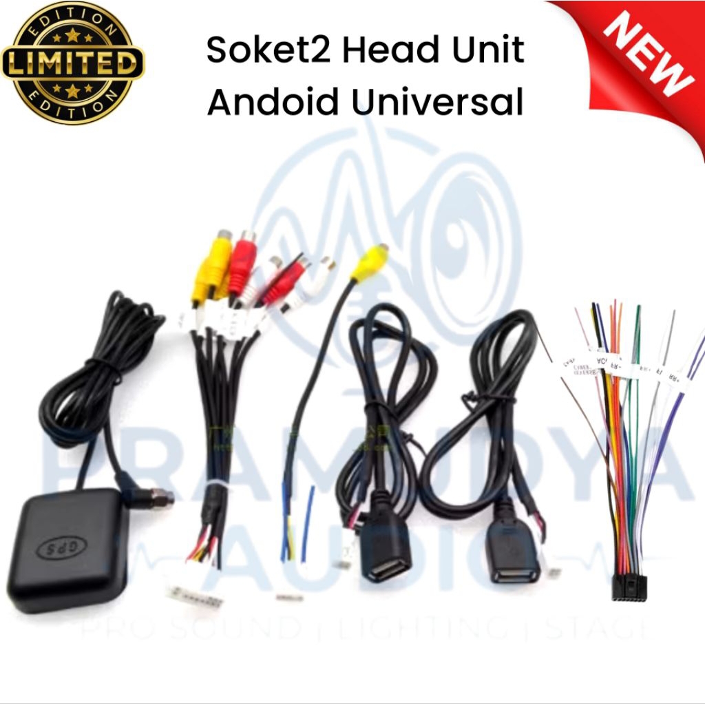 Universal Soket Kabel Port USB RCA Kamera Antena GPS Power Head Unit Android