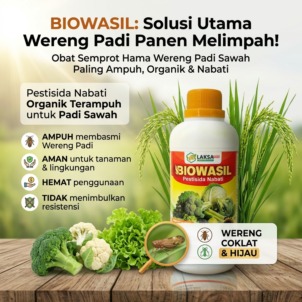 Obat Semprot Hama Wereng Padi BIOWASIL 500 ML Pestisida Organik Nabati Obat Yang Ampuh Untuk Hama We