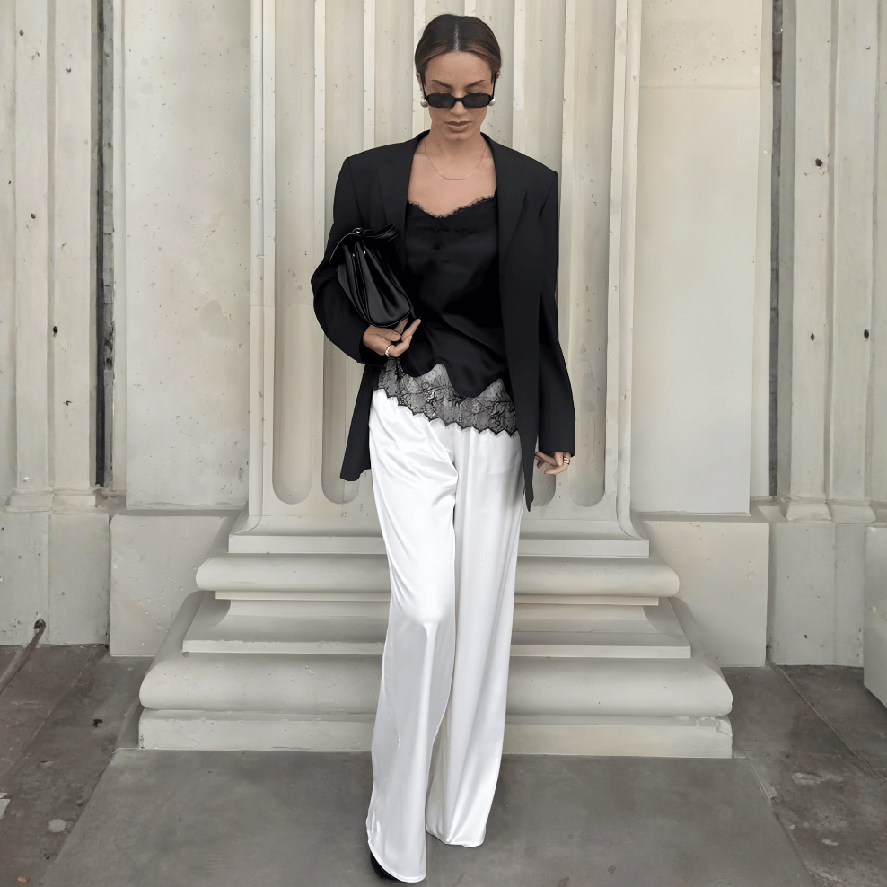 Celana Satin Silk Premium | Satin Silk Pants | Celana Kulot Wanita | Satin Highwaist Straight Pants