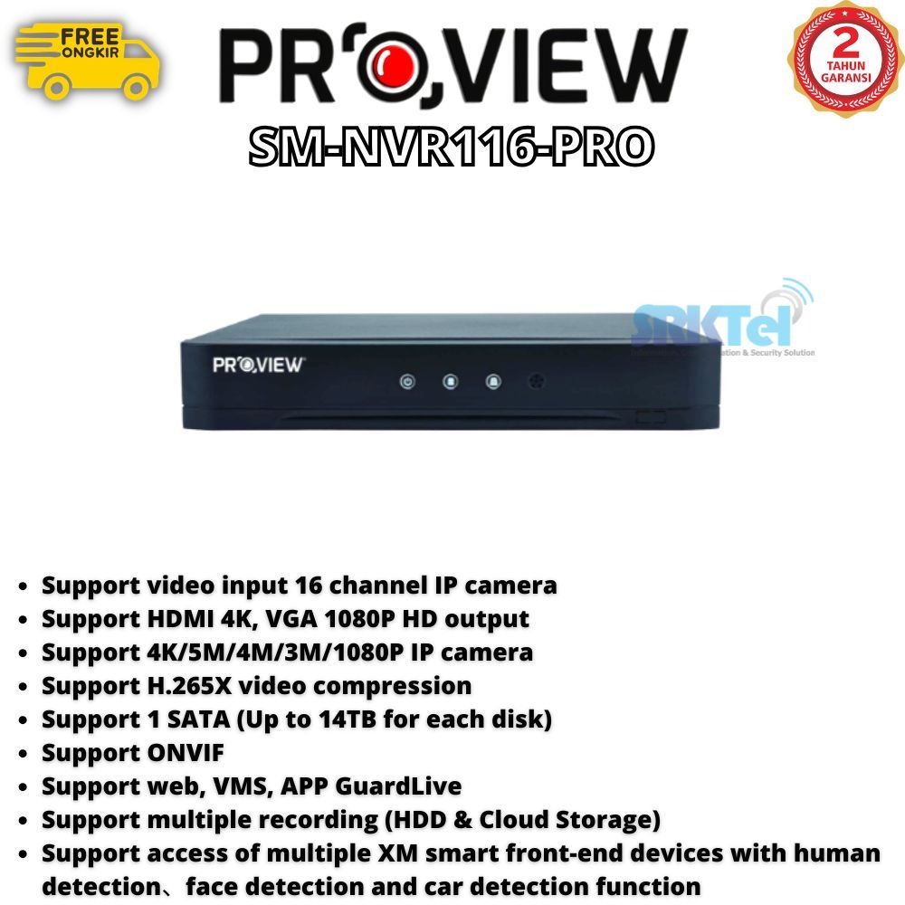 NVR Proview SM-NVR116-PRO NVR 16CH up to 8MP