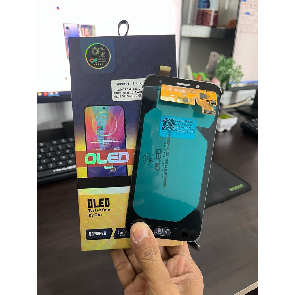 LCD OLED 1:1 SAMSUNG GALAXY J7 PRO J730 OG SUPER MEETOO ORI SIZE ORIGINAL BERGARANSI TERMURAH